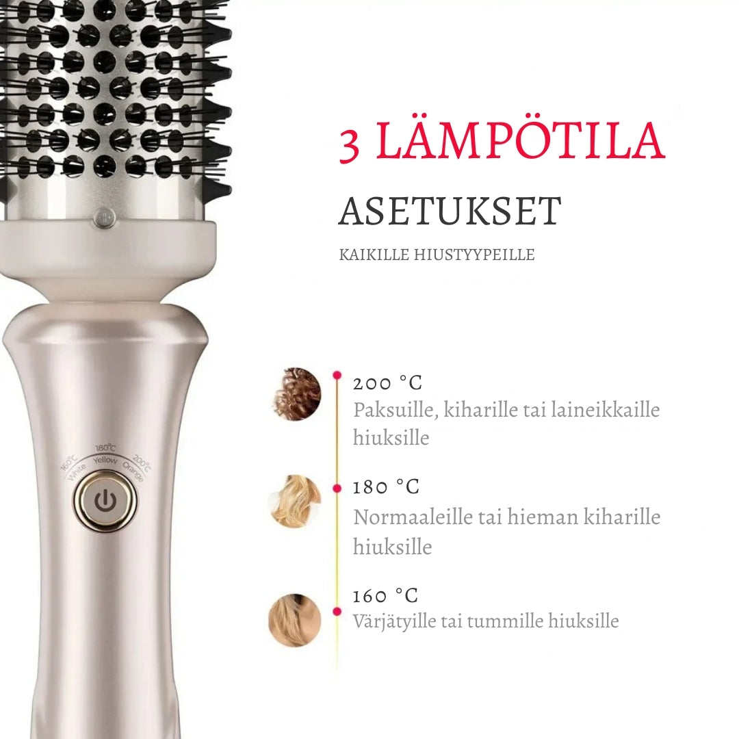 LämpöKiharra Pro – Antistaattinen lämpöharja kaikille hiustyypeille