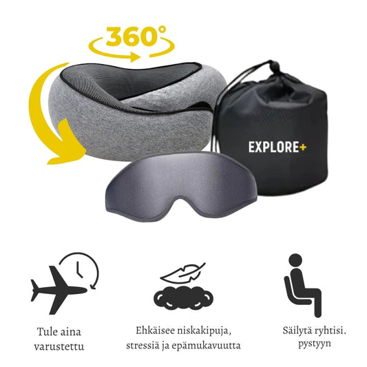 Explore+ Matkatyyny – nuku mukavasti myös matkalla