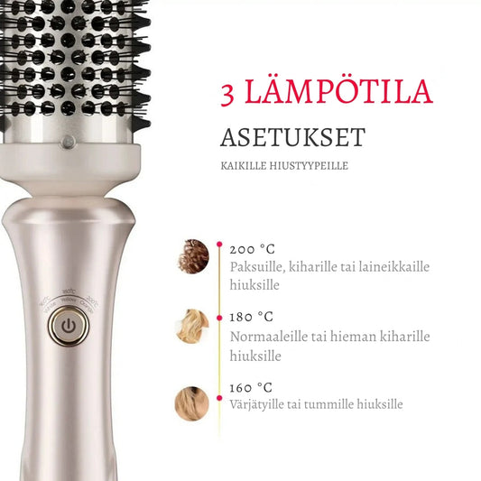 LämpöKiharra Pro – Antistaattinen lämpöharja kaikille hiustyypeille