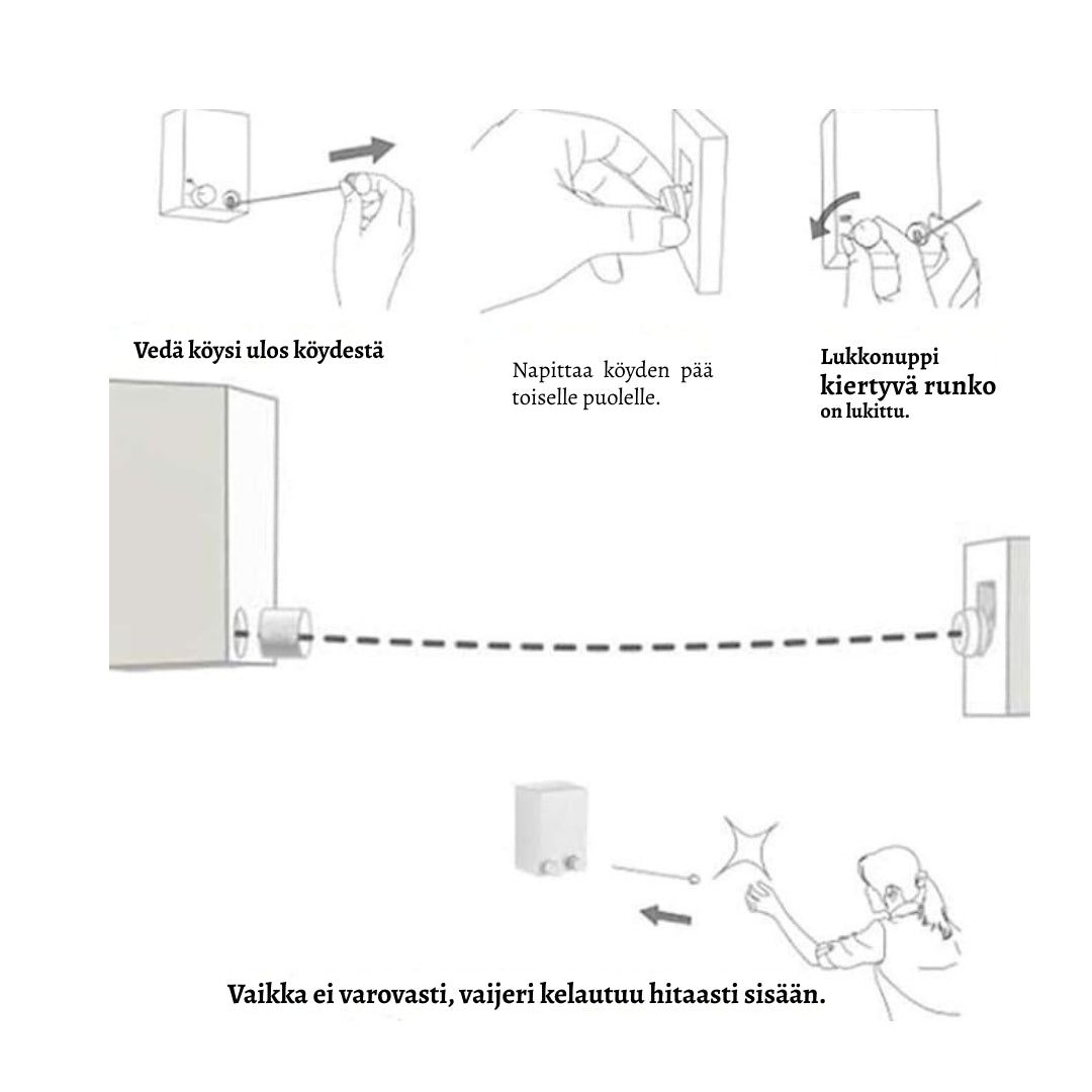 Youngine sisäänvedettävä pyykkinaru – tilaa säästävä kuivausratkaisu