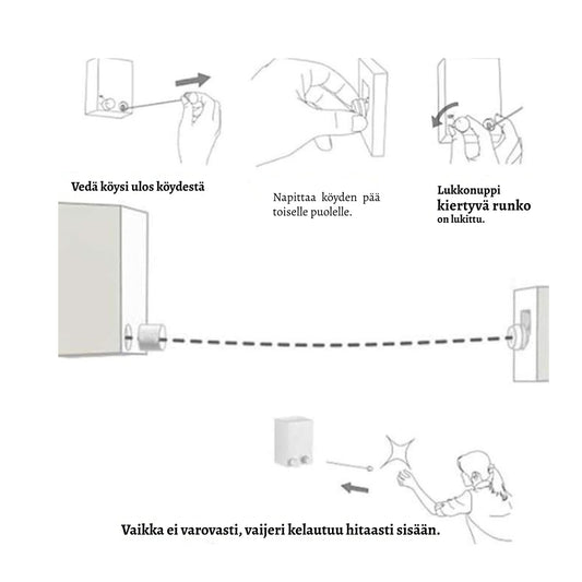 Youngine sisäänvedettävä pyykkinaru – tilaa säästävä kuivausratkaisu