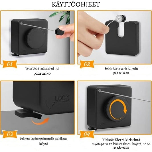 Youngine sisäänvedettävä pyykkinaru – tilaa säästävä kuivausratkaisu